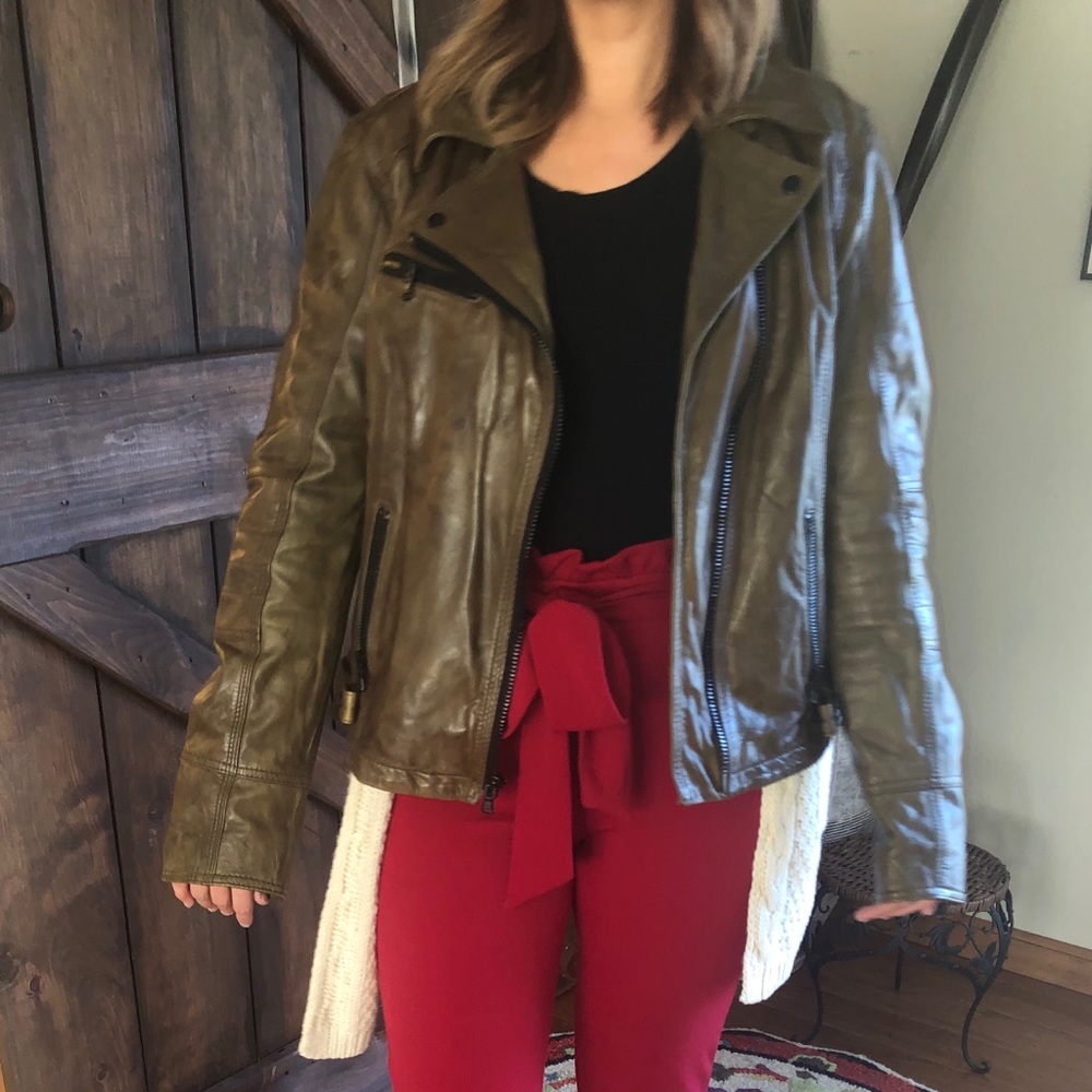 Black Rivet Leather Coat